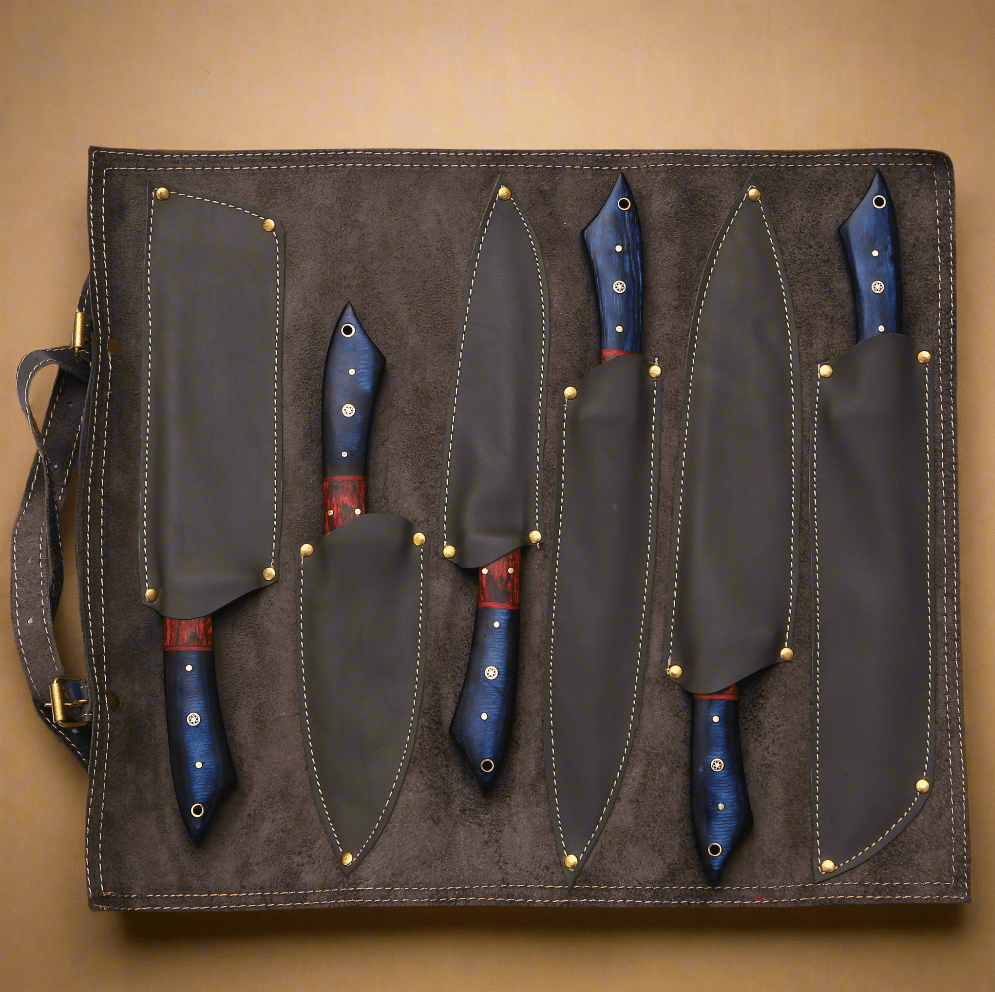 Kitchen Chef Knife Set of 6 Pieces with Ergonomic Pakkawood Handle - ZAB KNIVES