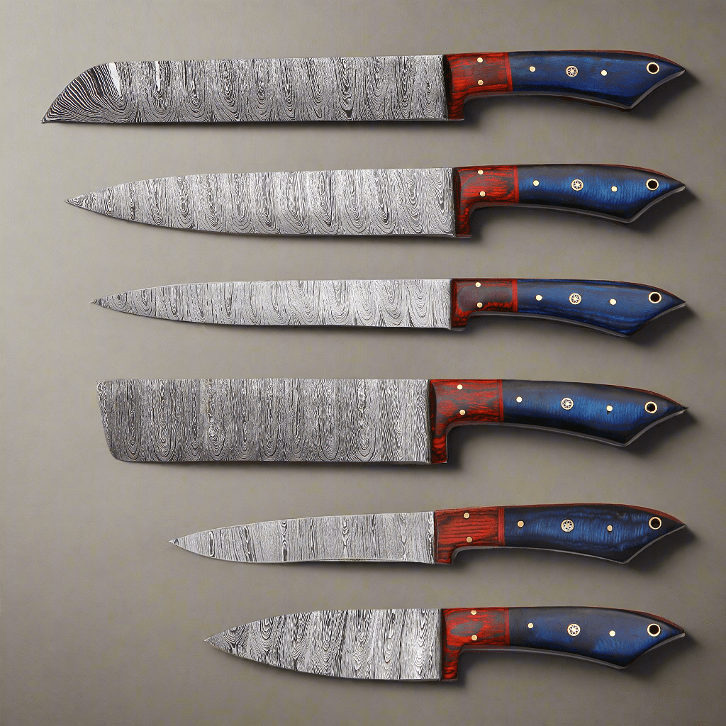 Kitchen Chef Knife Set of 6 Pieces with Ergonomic Pakkawood Handle - ZAB KNIVES
