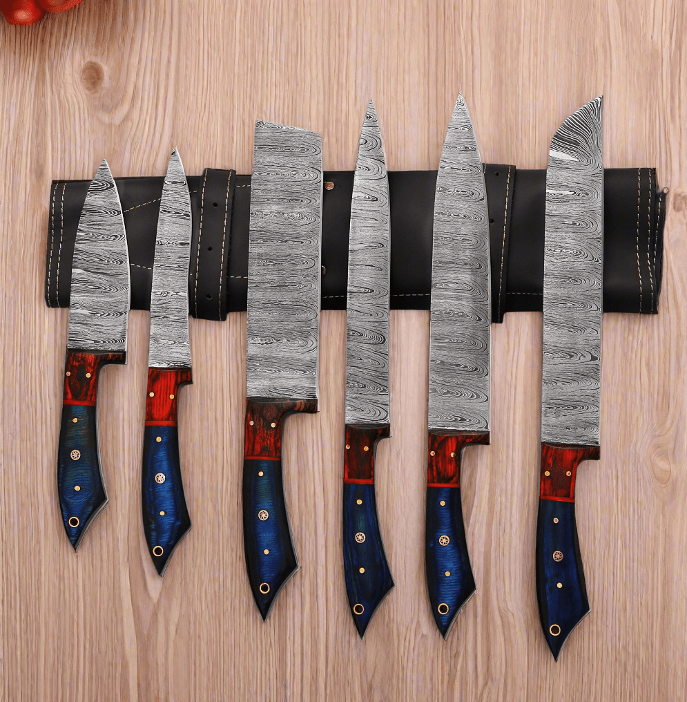 Kitchen Chef Knife Set of 6 Pieces with Ergonomic Pakkawood Handle - ZAB KNIVES