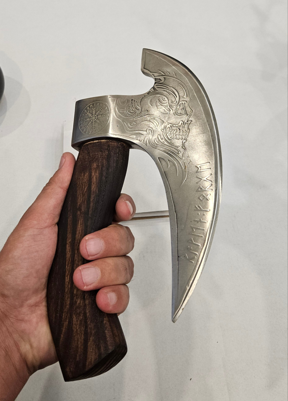 Hand Forged Viking Pizza Axe Slicer - Personalized Engraved Wedding Anniversary Gift