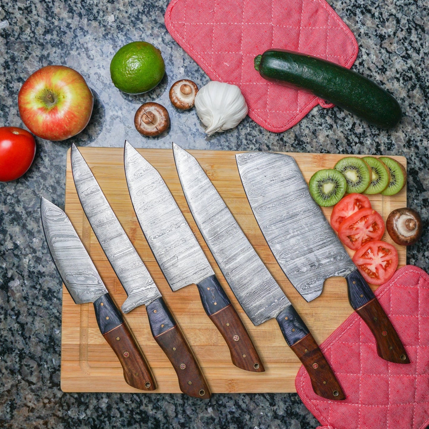 KNIFE SET DAMASCUS 